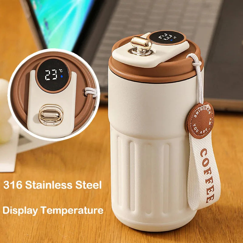 THERMOVA Office Smart Mug 450ml — 316 Steel + Temp Display