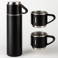 THERMOVA Flask Gift Set — Matte Black + 2 Matching Cups